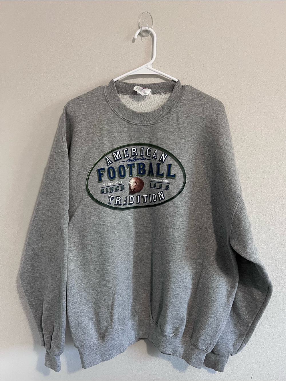 Vintage American Football Tradition Gray Crewneck Sweatshirt